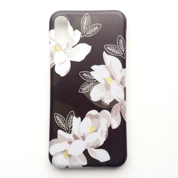 Accessories - LAST ONE iPhone X Case White Vintage Floral Black